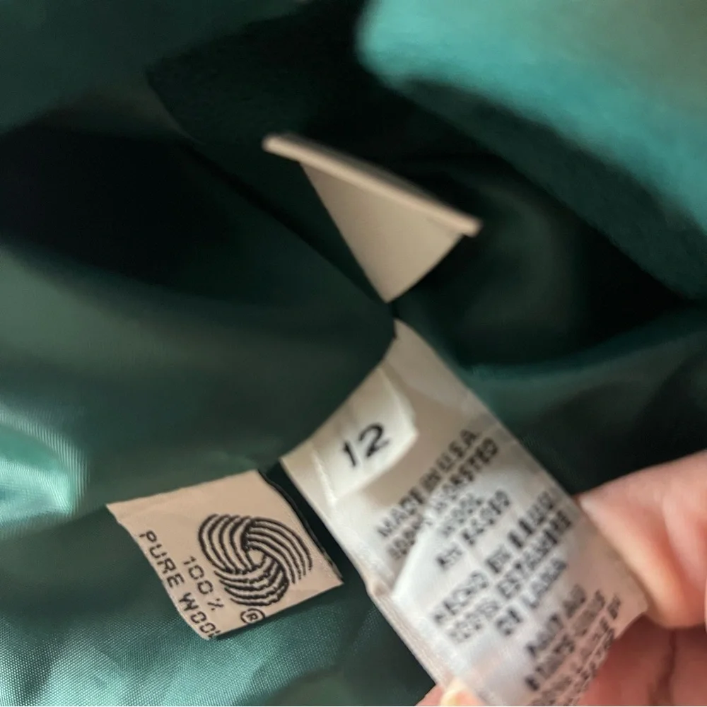 Christian Dior Vintage Wool Green Blazer Size 12